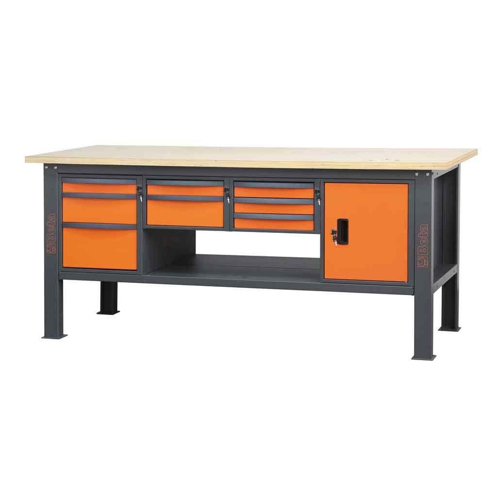 Beta C58BC-W2,1 8CA/O Banco da lavoro completo 2,1 m con 8 cassetti e modulo Anta – 058000635